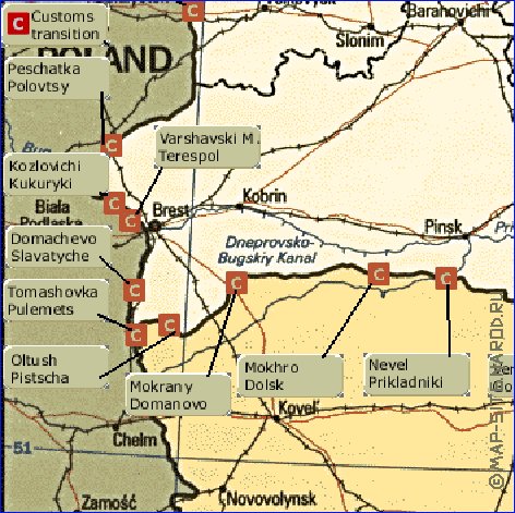 mapa de Bielorrussia em ingles