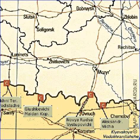 mapa de Bielorrussia em ingles