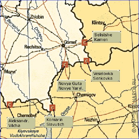 mapa de Bielorrussia em ingles