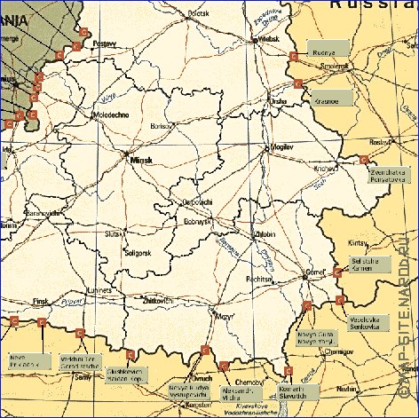 mapa de Bielorrussia em ingles