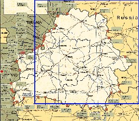 mapa de Bielorrussia em ingles