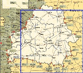 mapa de Bielorrussia em ingles