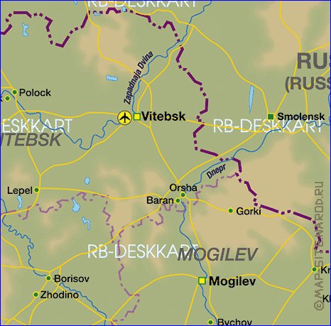 mapa de Bielorrussia em alemao