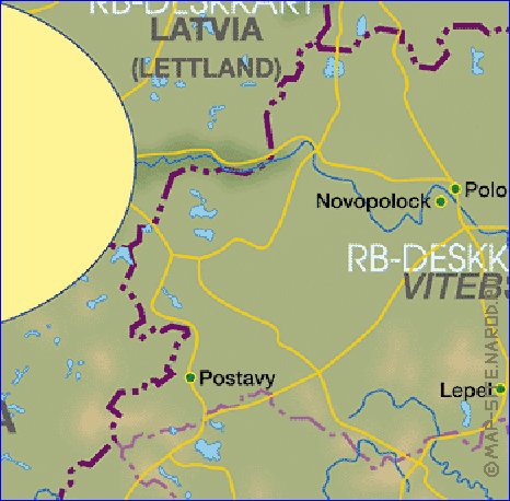 mapa de Bielorrussia em alemao