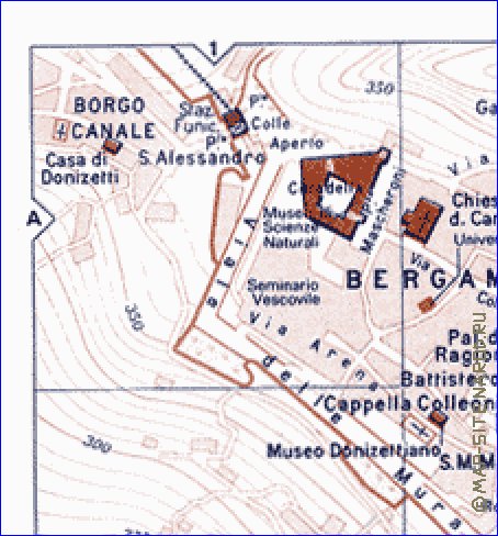 mapa de Bergamo em italiana