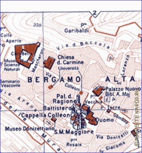 mapa de Bergamo em italiana