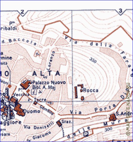 mapa de Bergamo em italiana