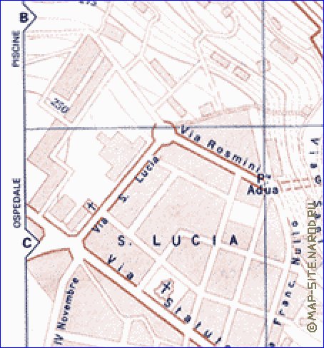 mapa de Bergamo em italiana