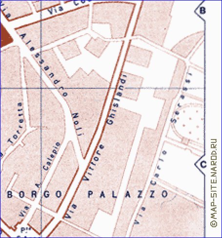 mapa de Bergamo em italiana