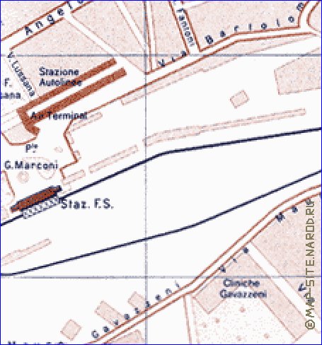 mapa de Bergamo em italiana