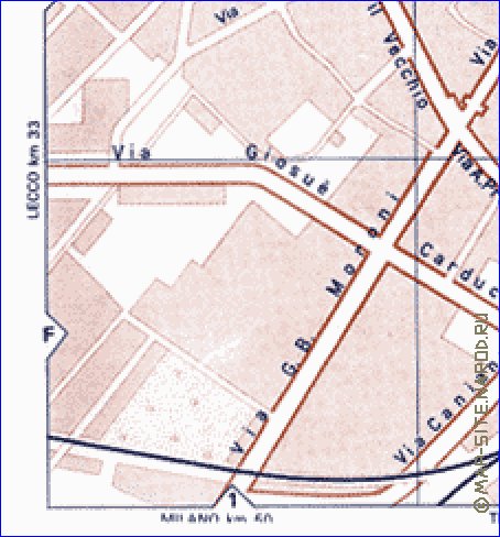 mapa de Bergamo em italiana