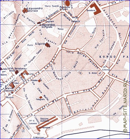 mapa de Bergamo em italiana