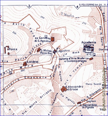 mapa de Bergamo em italiana