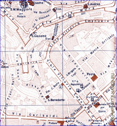 mapa de Bergamo em italiana