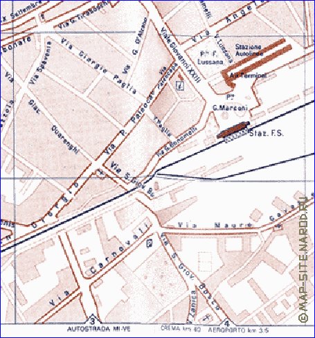 mapa de Bergamo em italiana