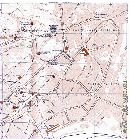 mapa de Bergamo em italiana