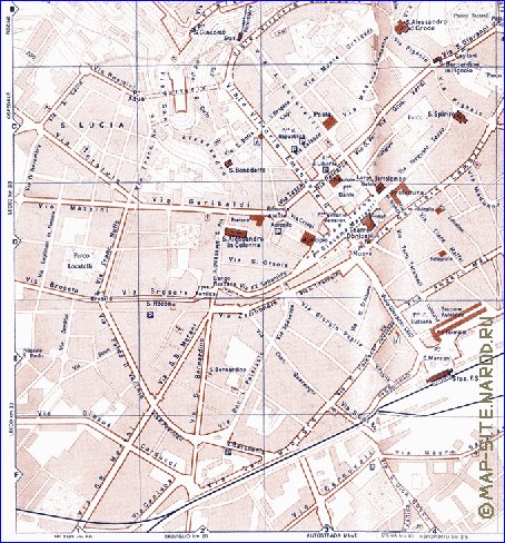 mapa de Bergamo em italiana