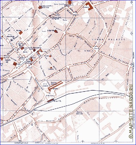 mapa de Bergamo em italiana