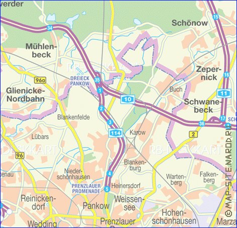 carte de des routes Berlin