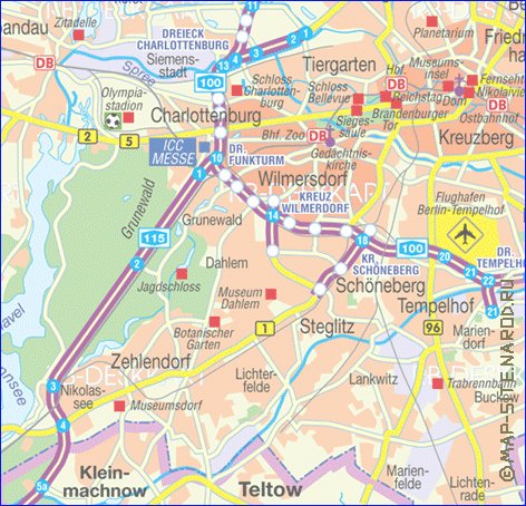 carte de des routes Berlin