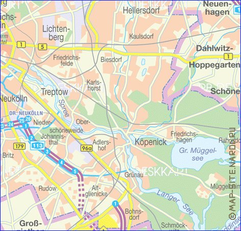 carte de des routes Berlin