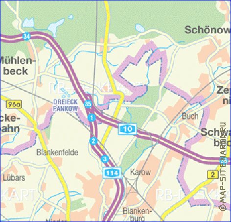 carte de des routes Berlin