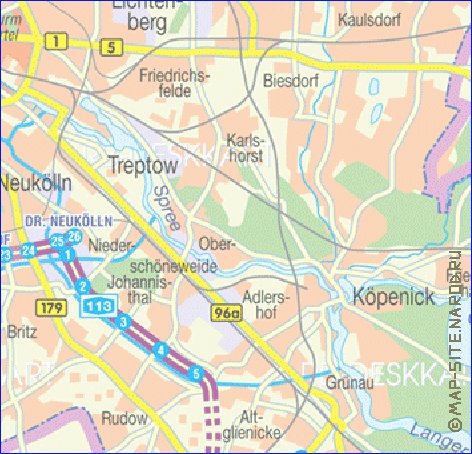 carte de des routes Berlin