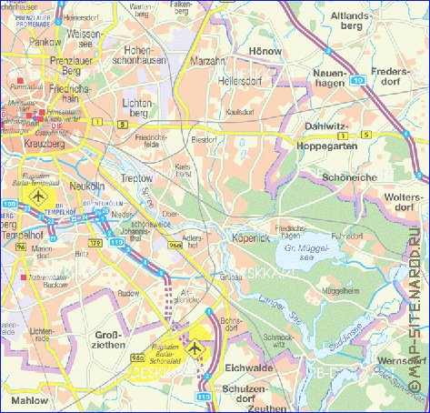 carte de des routes Berlin