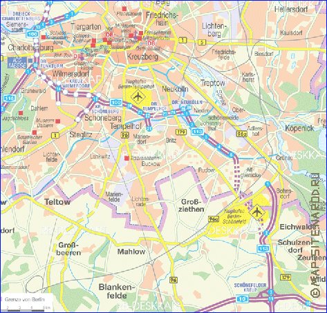 carte de des routes Berlin