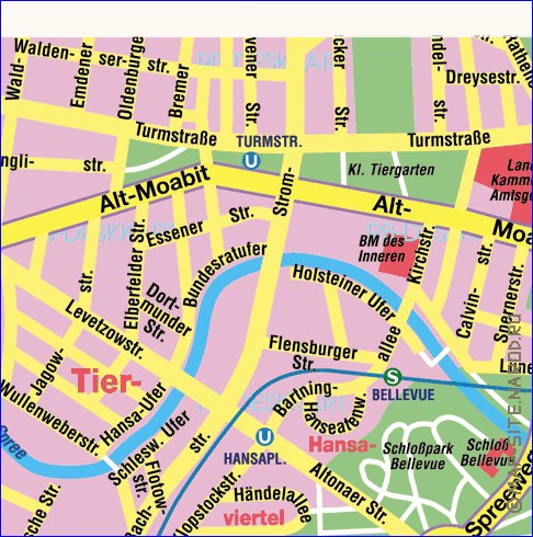 mapa de Berlim em alemao