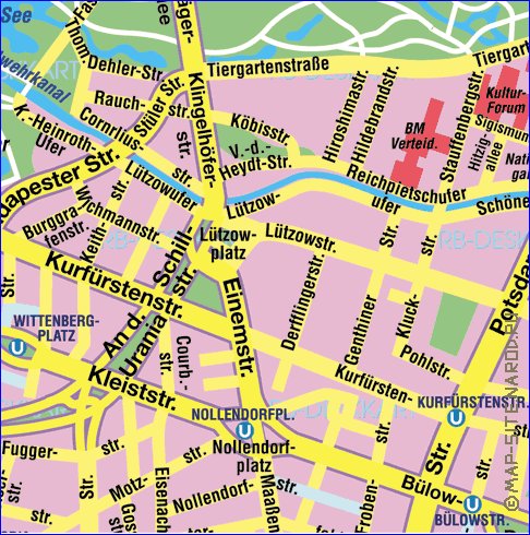 mapa de Berlim em alemao