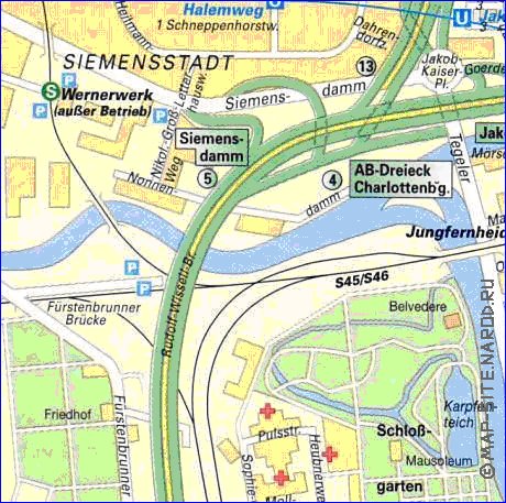 Transporte mapa de Berlim