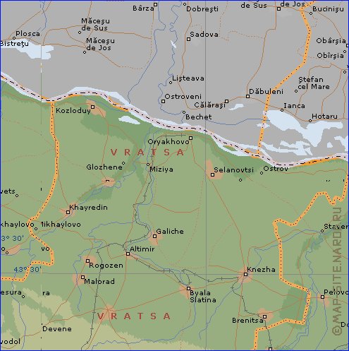 Administratives carte de Bulgarie en anglais