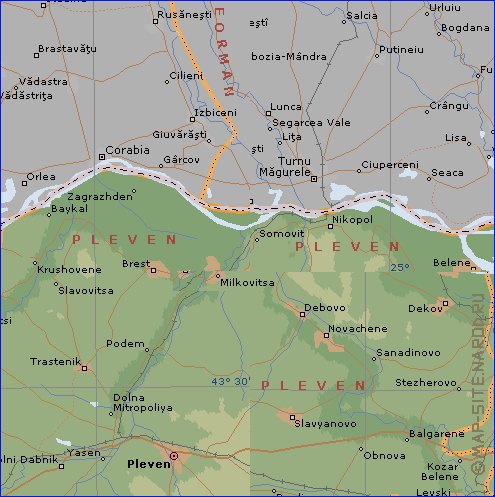 Administratives carte de Bulgarie en anglais