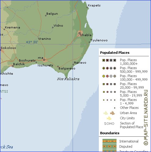 Administratives carte de Bulgarie en anglais