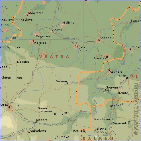 Administratives carte de Bulgarie en anglais