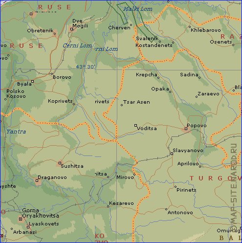 Administratives carte de Bulgarie en anglais