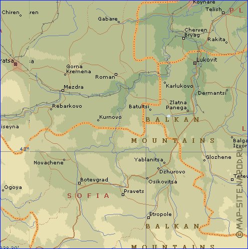 Administrativa mapa de Bulgaria em ingles