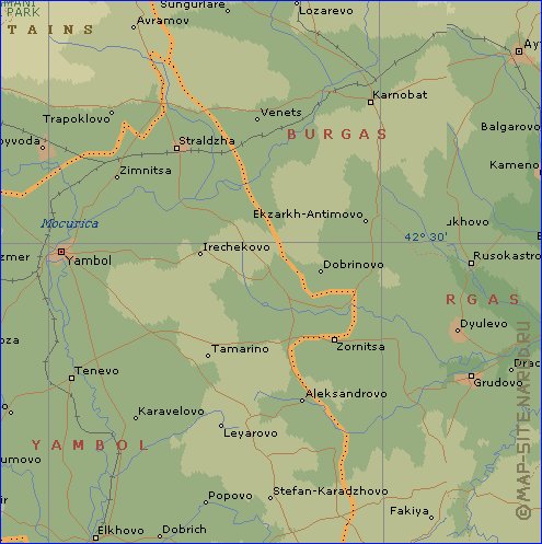 Administratives carte de Bulgarie en anglais