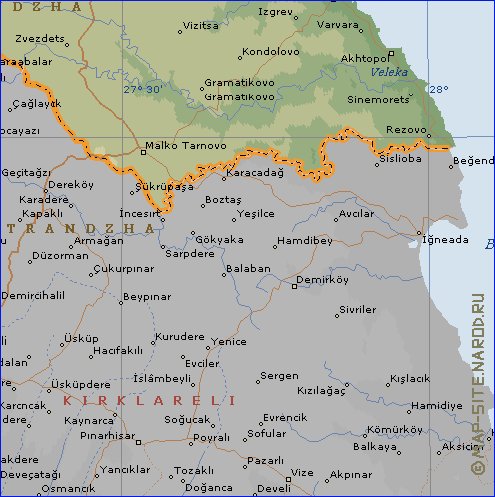 Administratives carte de Bulgarie en anglais