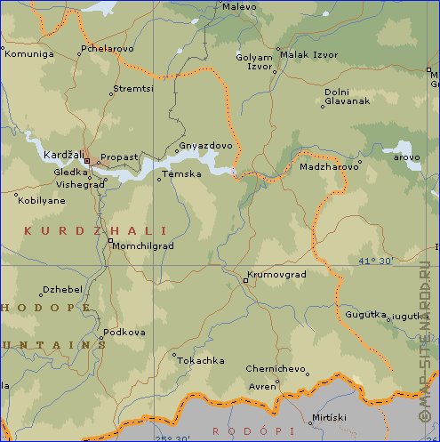 Administrativa mapa de Bulgaria em ingles