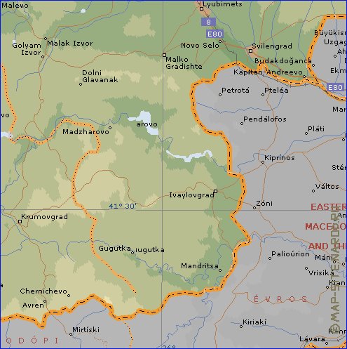 Administratives carte de Bulgarie en anglais