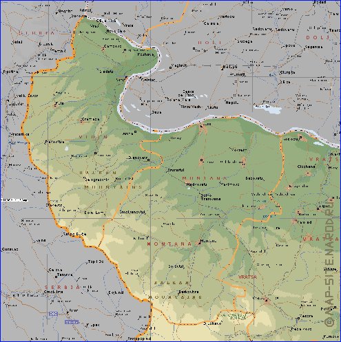 Administrativa mapa de Bulgaria em ingles