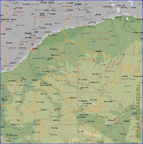 Administratives carte de Bulgarie en anglais