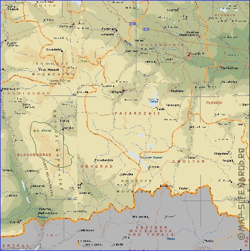 Administratives carte de Bulgarie en anglais