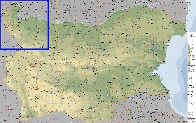 Administrativa mapa de Bulgaria em ingles