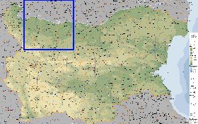 Administrativa mapa de Bulgaria em ingles