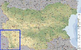 Administrativa mapa de Bulgaria em ingles