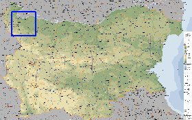 Administrativa mapa de Bulgaria em ingles