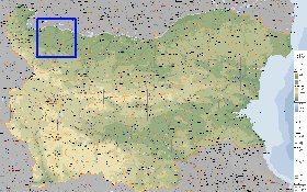 Administrativa mapa de Bulgaria em ingles